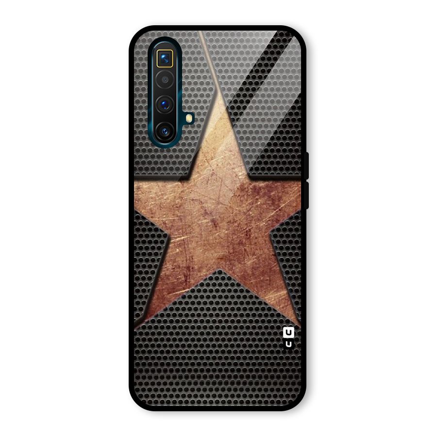 Rugged Gold Star Glass Back Case for Realme X3