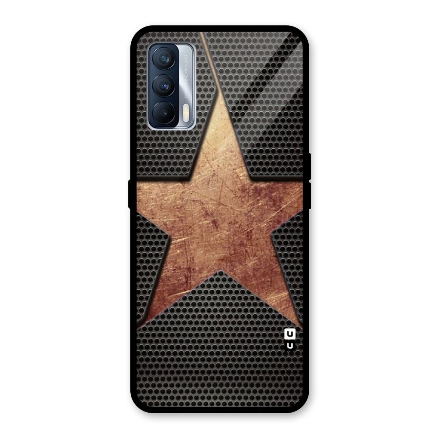Rugged Gold Star Glass Back Case for Realme X7