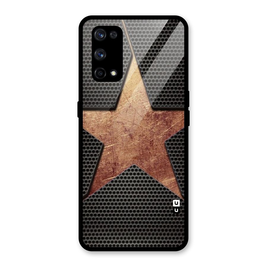 Rugged Gold Star Glass Back Case for Realme X7 Pro
