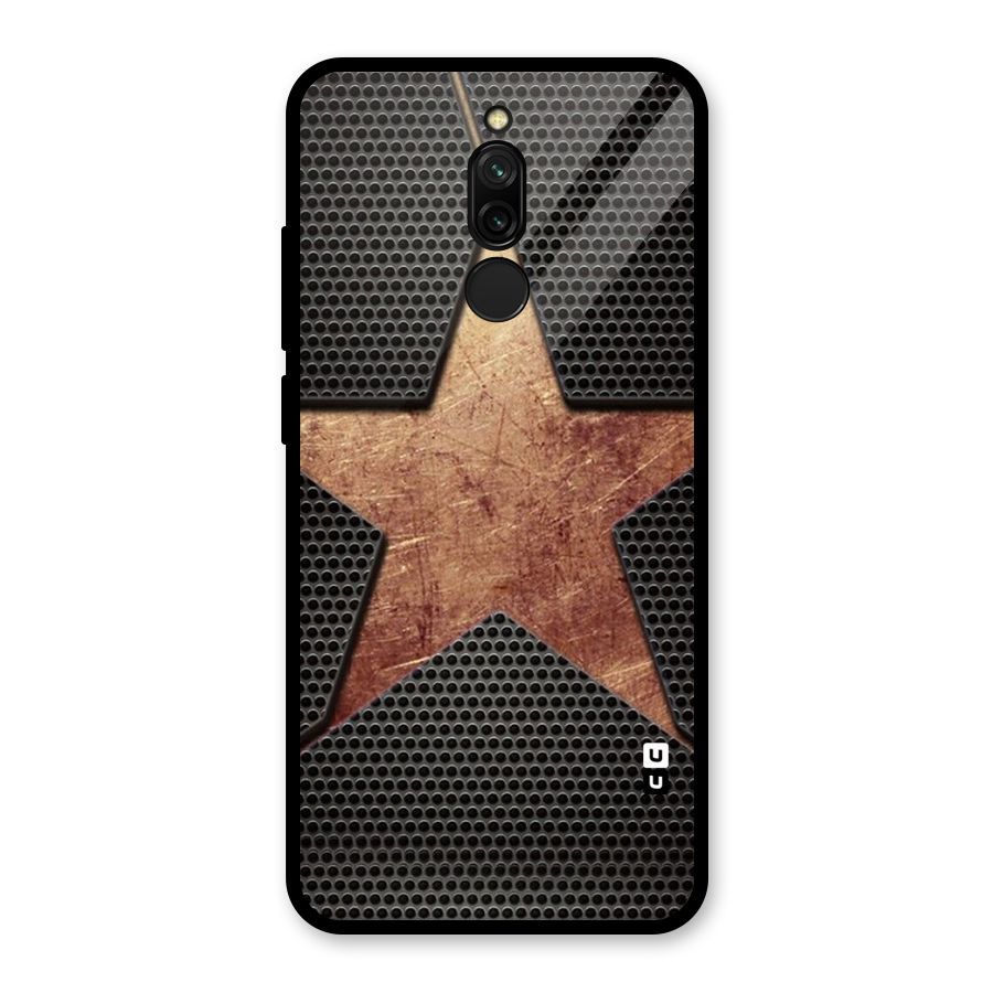Rugged Gold Star Glass Back Case for Redmi 8