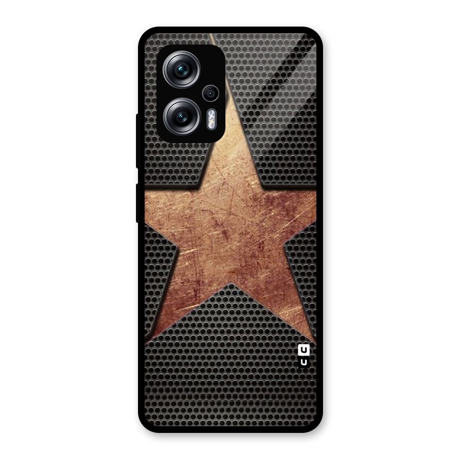Rugged Gold Star Glass Back Case for Redmi K50i