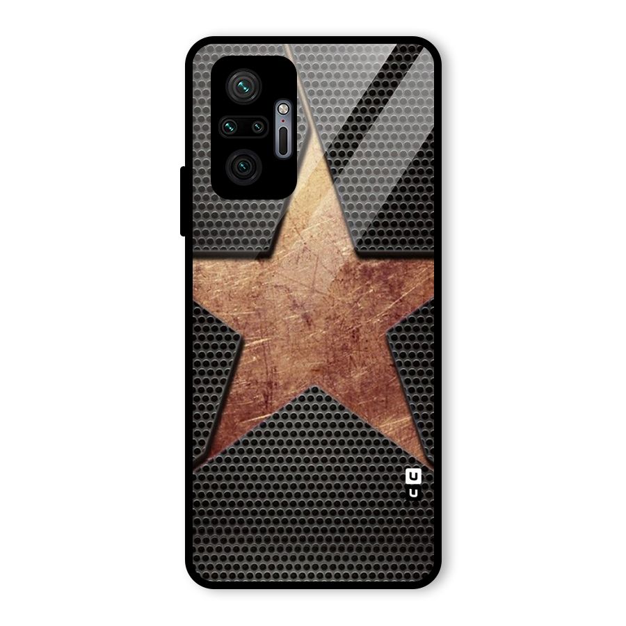 Rugged Gold Star Glass Back Case for Redmi Note 10 Pro