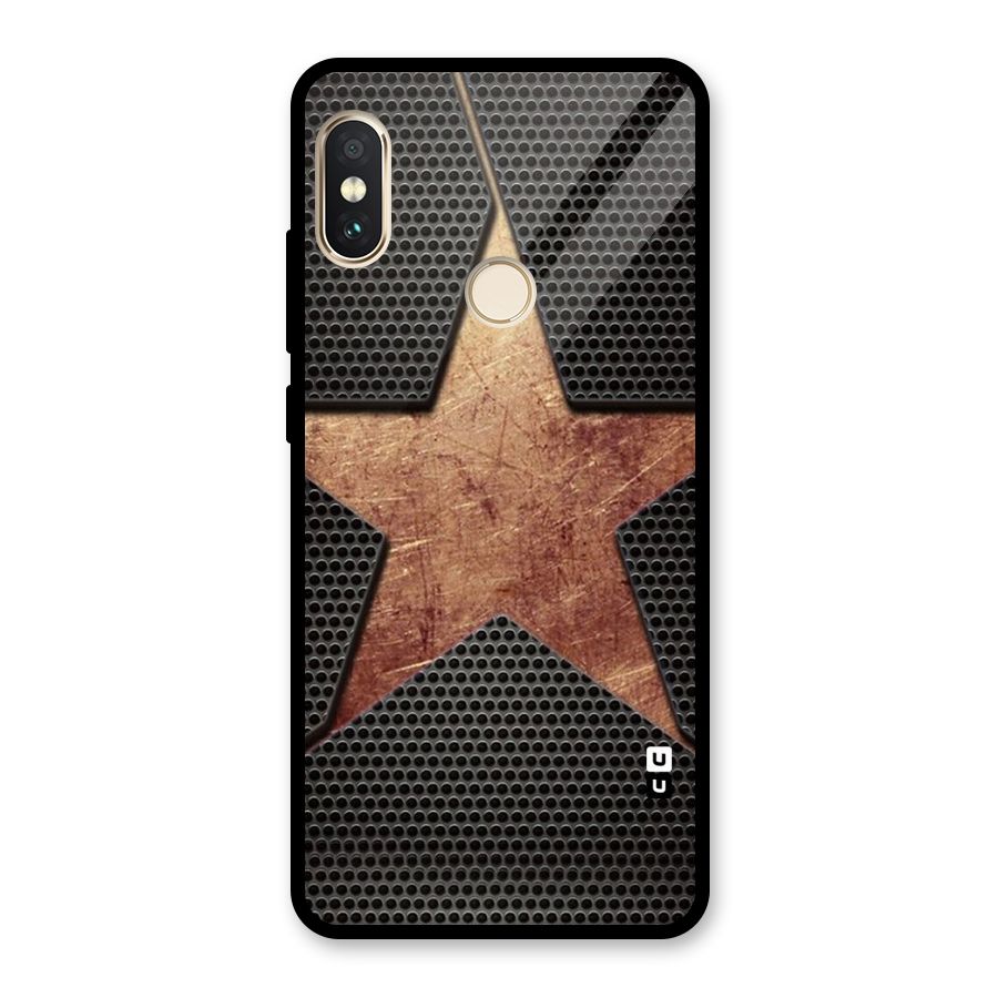 Rugged Gold Star Glass Back Case for Redmi Note 5 Pro