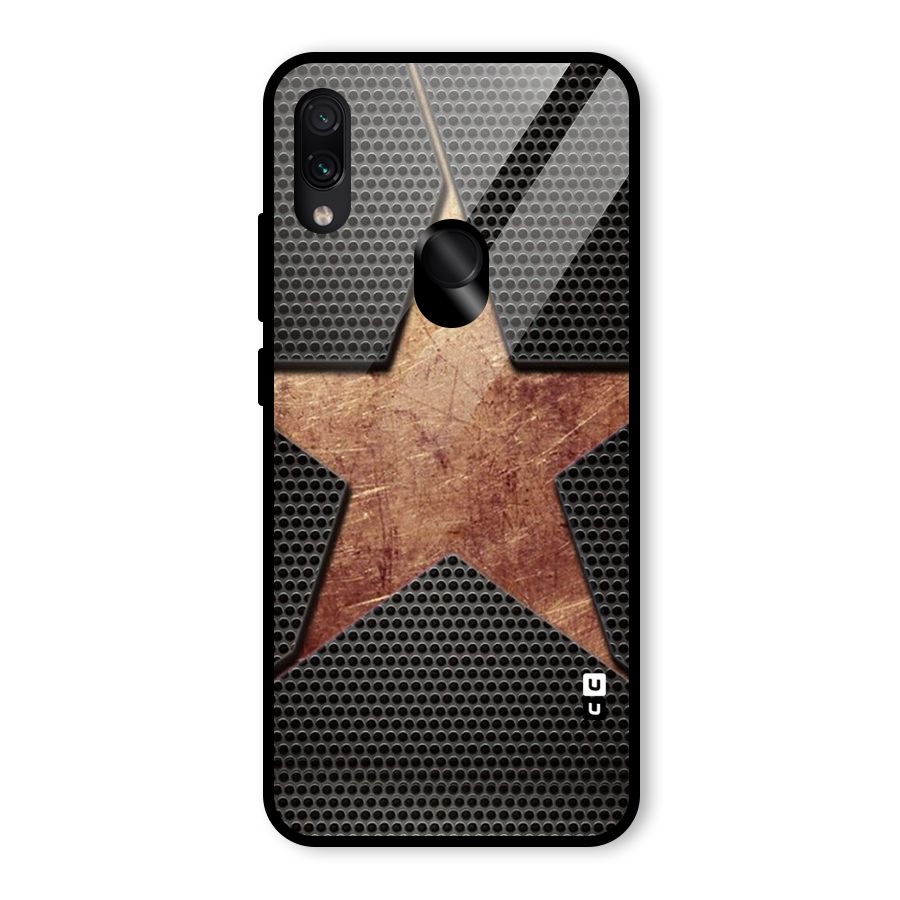 Rugged Gold Star Glass Back Case for Redmi Note 7 Pro
