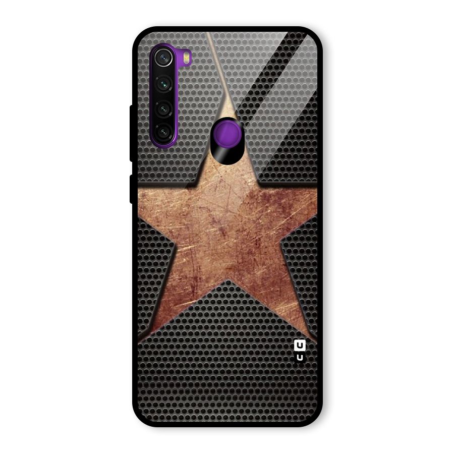Rugged Gold Star Glass Back Case for Redmi Note 8