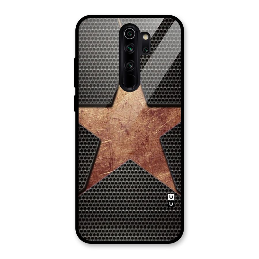 Rugged Gold Star Glass Back Case for Redmi Note 8 Pro
