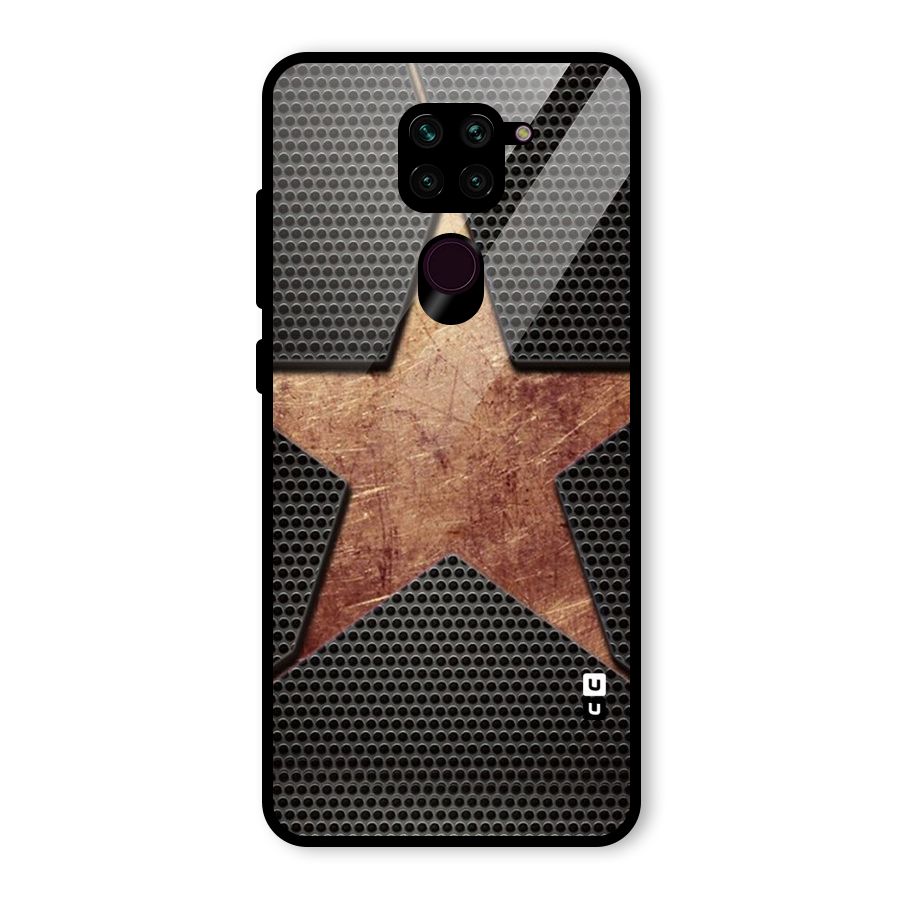 Rugged Gold Star Glass Back Case for Redmi Note 9