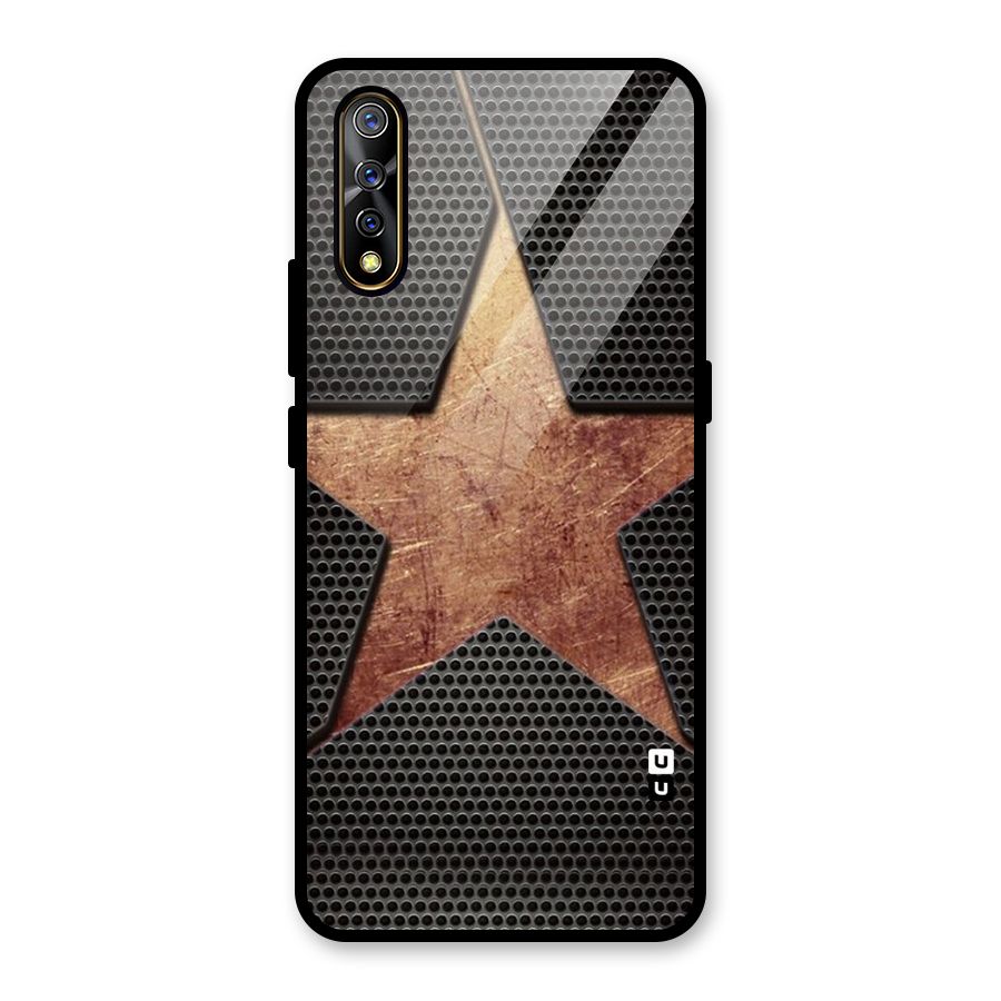 Rugged Gold Star Glass Back Case for Vivo S1