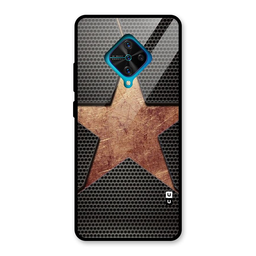 Rugged Gold Star Glass Back Case for Vivo S1 Pro