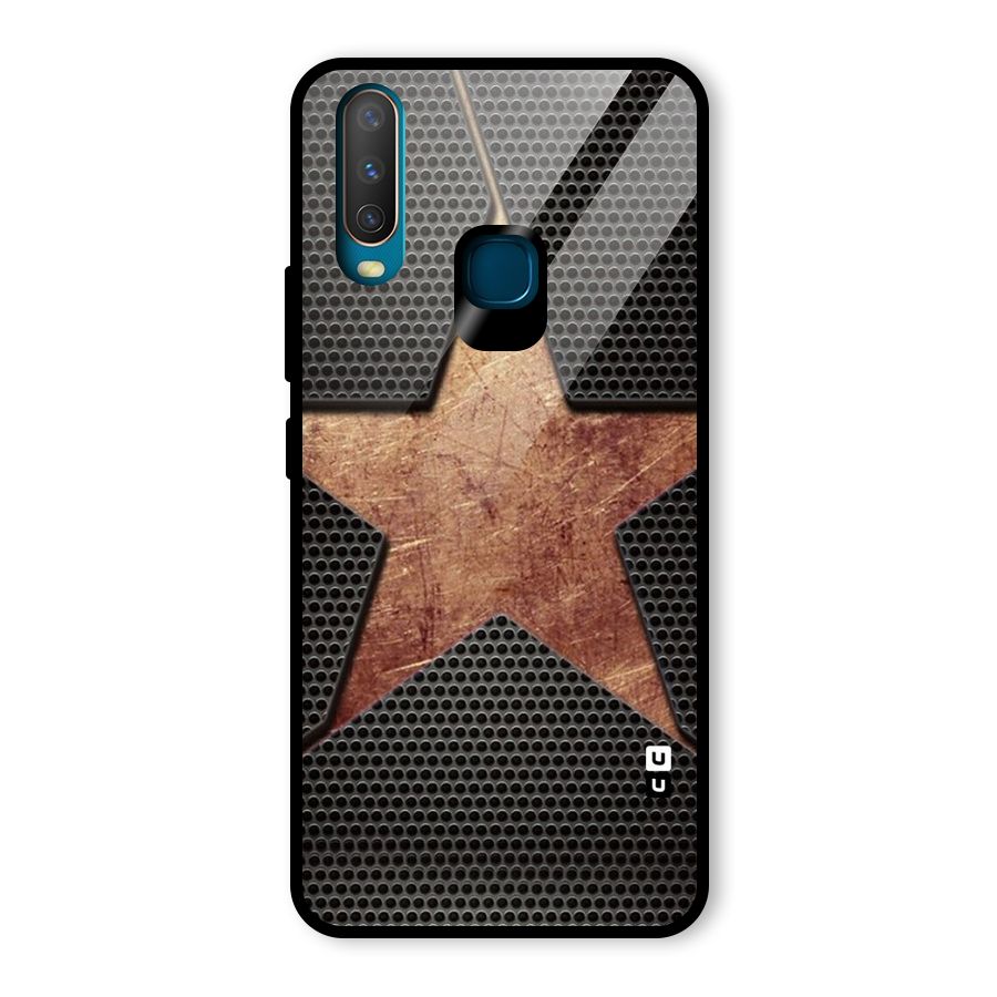 Rugged Gold Star Glass Back Case for Vivo U10