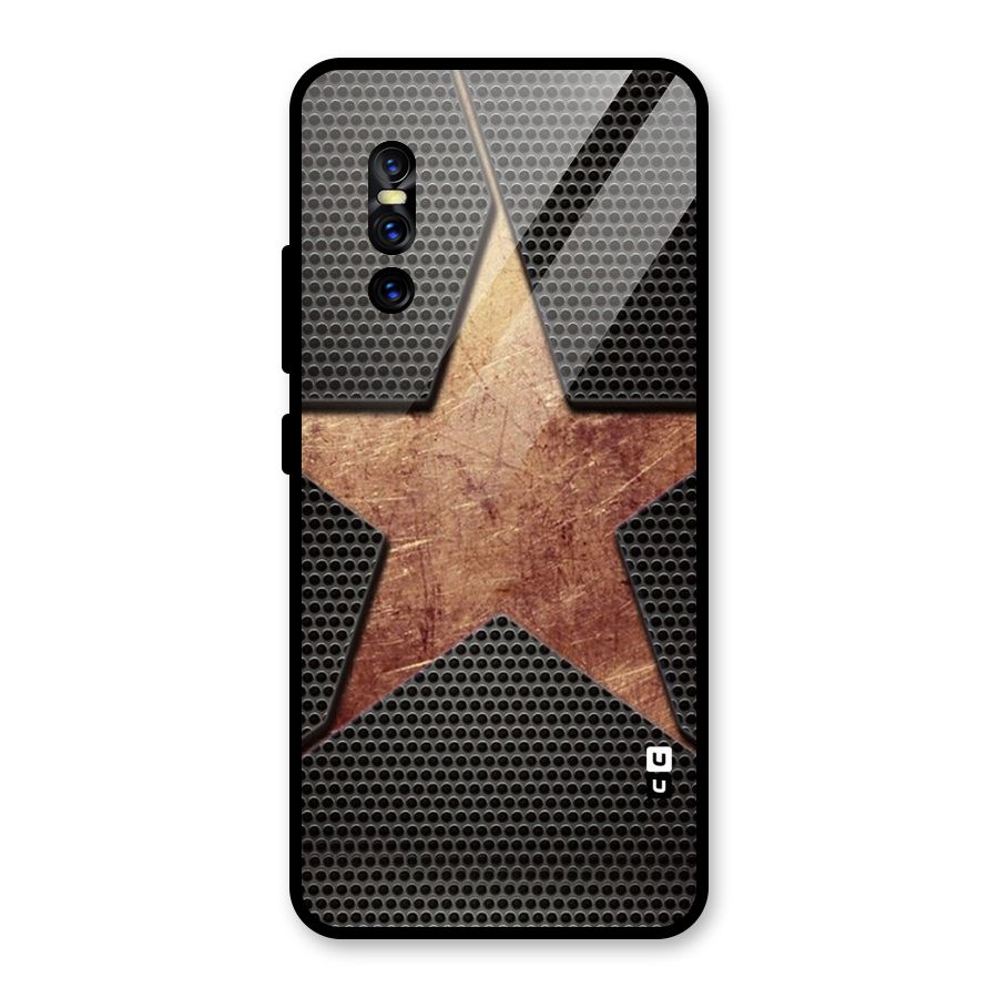 Rugged Gold Star Glass Back Case for Vivo V15 Pro