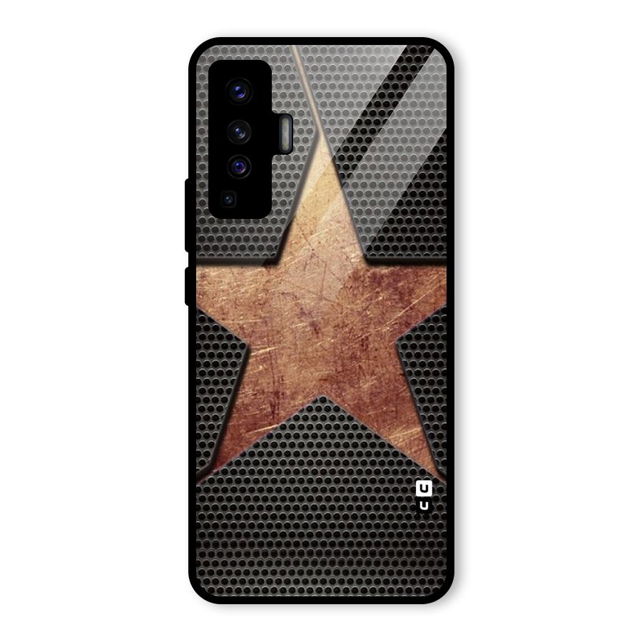 Rugged Gold Star Glass Back Case for Vivo X50