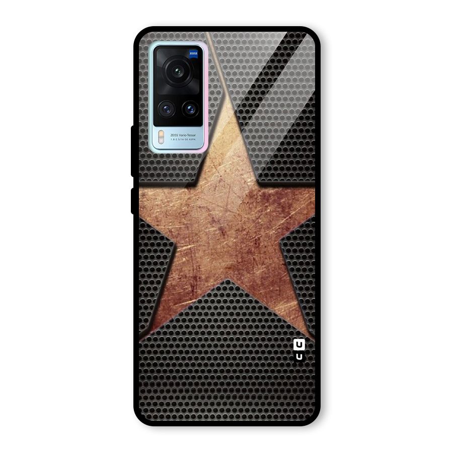 Rugged Gold Star Glass Back Case for Vivo X60