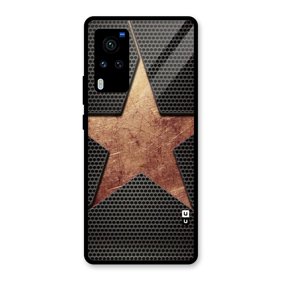 Rugged Gold Star Glass Back Case for Vivo X60 Pro
