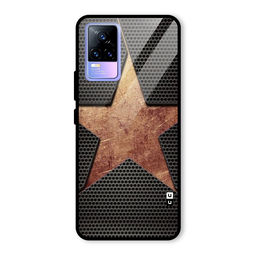 Rugged Gold Star Glass Back Case for Vivo Y73