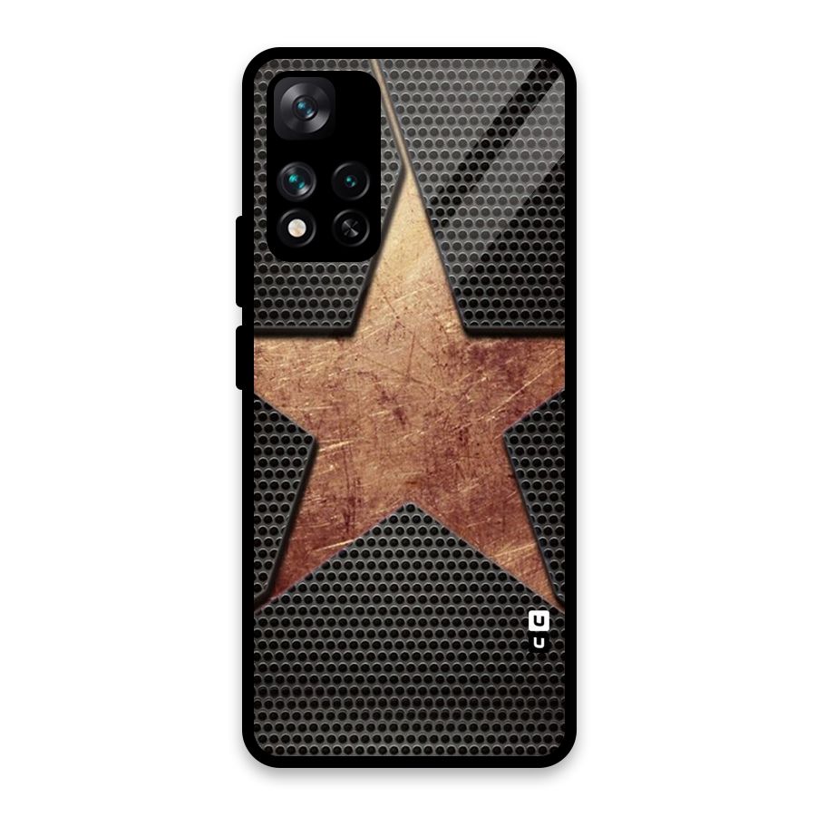 Rugged Gold Star Glass Back Case for Xiaomi 11i HyperCharge 5G