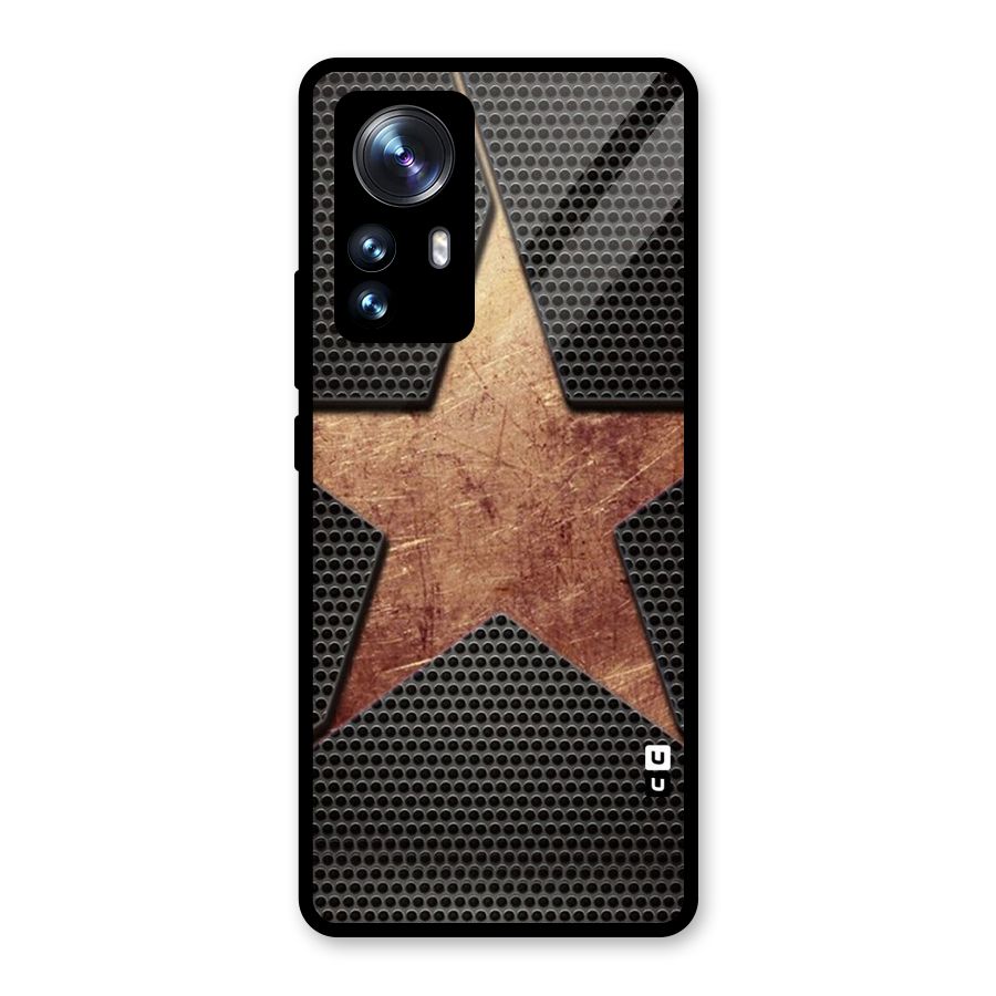 Rugged Gold Star Glass Back Case for Xiaomi 12 Pro