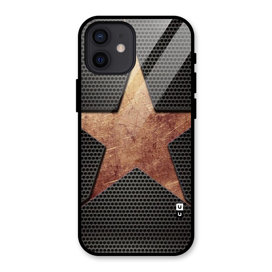 Rugged Gold Star Glass Back Case for iPhone 12