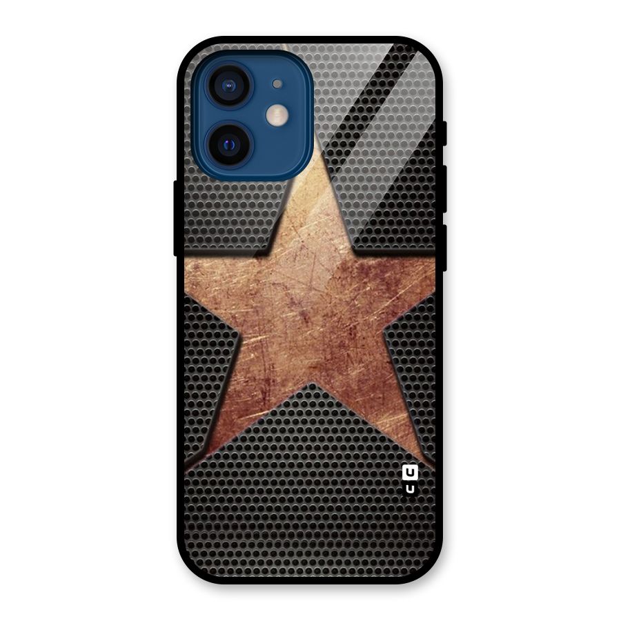 Rugged Gold Star Glass Back Case for iPhone 12 Mini