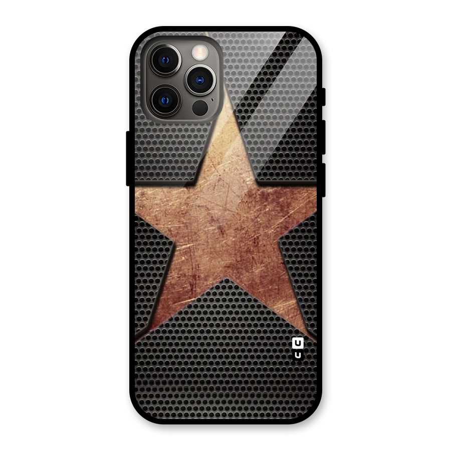 Rugged Gold Star Glass Back Case for iPhone 12 Pro