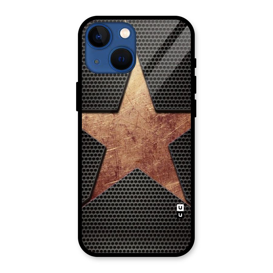 Rugged Gold Star Glass Back Case for iPhone 13 Mini