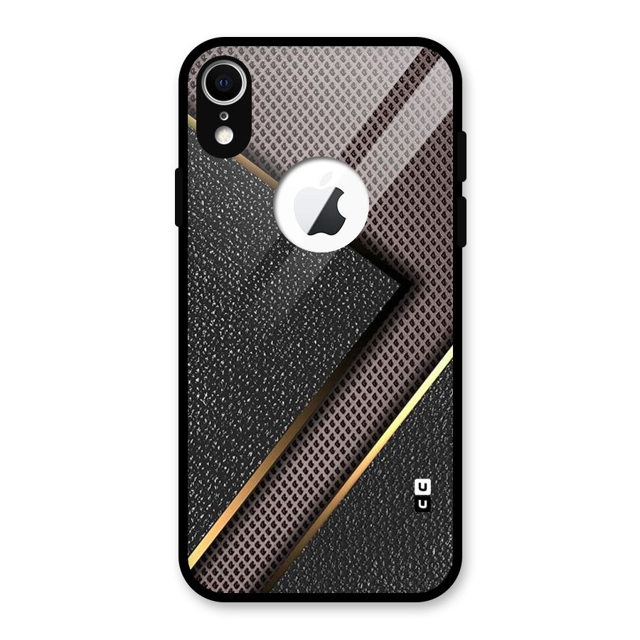 Rugged Polka Design Glass Back Case for iPhone XR Logo Cut