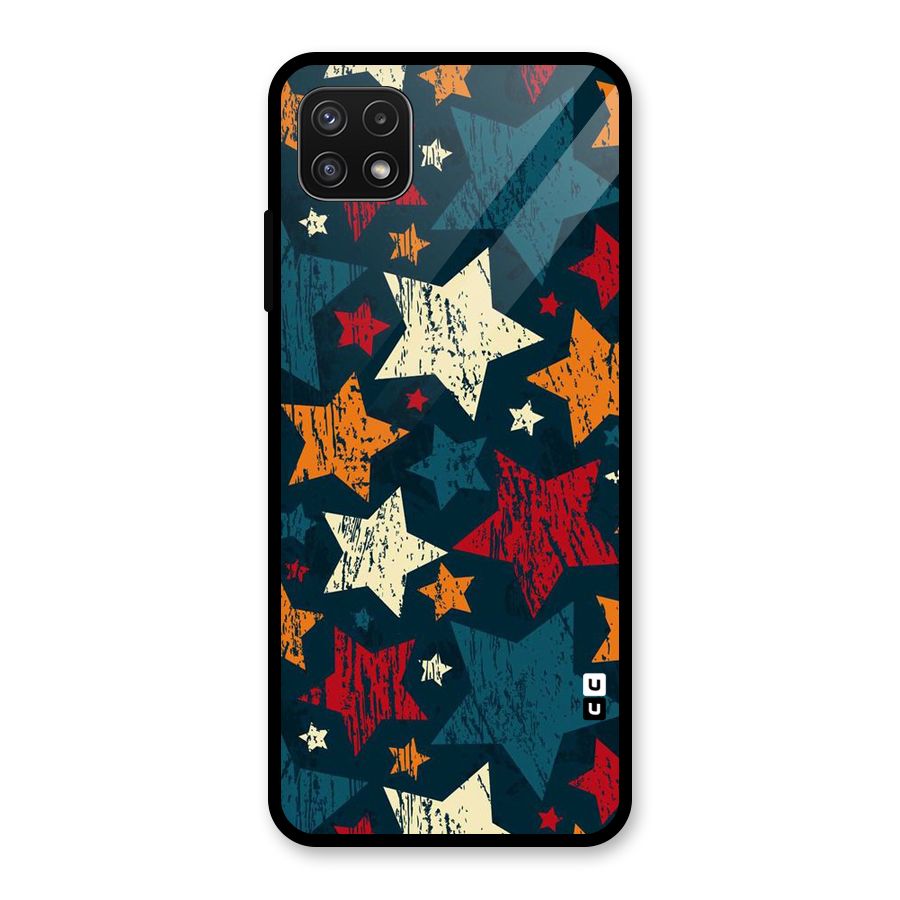 Rugged Star Design Glass Back Case for Galaxy A22 5G