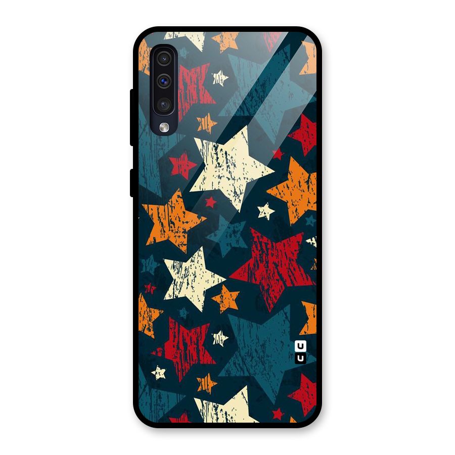 Rugged Star Design Glass Back Case for Galaxy A50