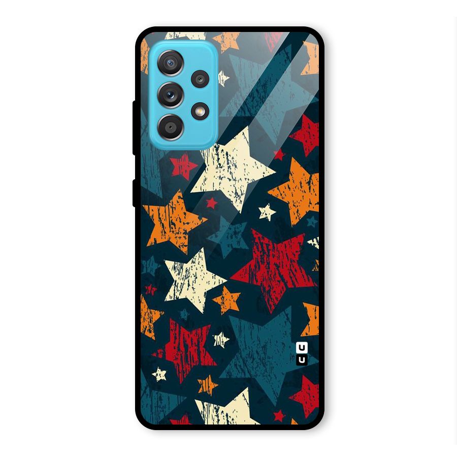 Rugged Star Design Glass Back Case for Galaxy A52