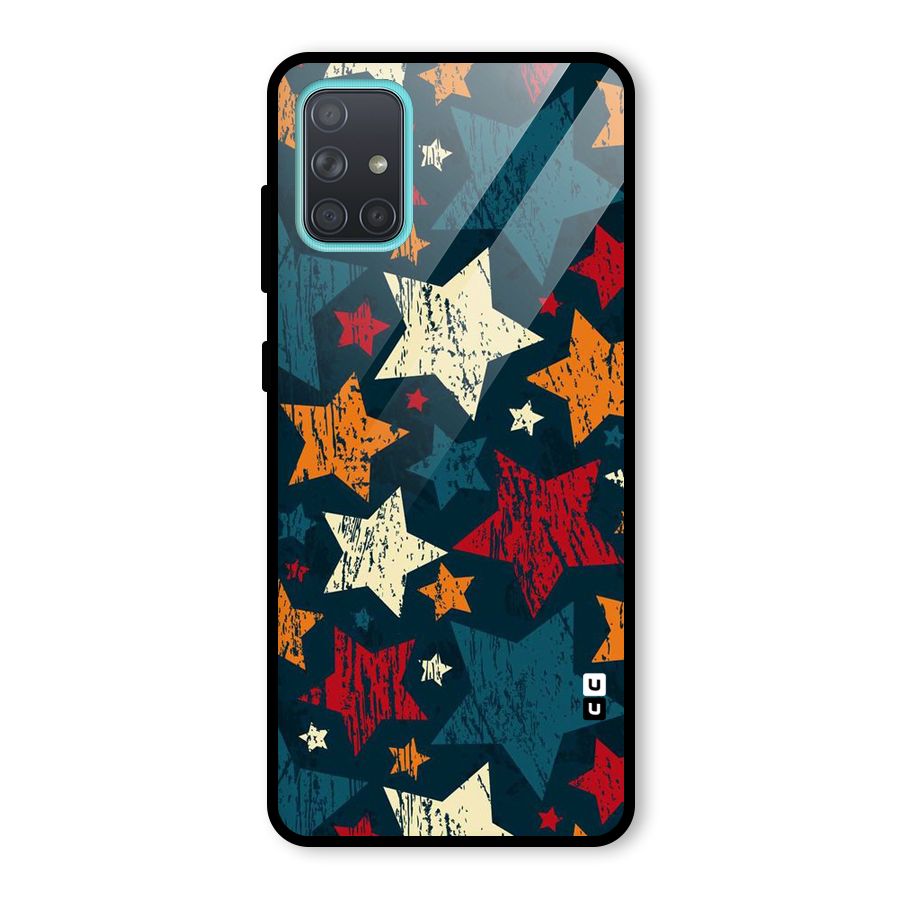 Rugged Star Design Glass Back Case for Galaxy A71
