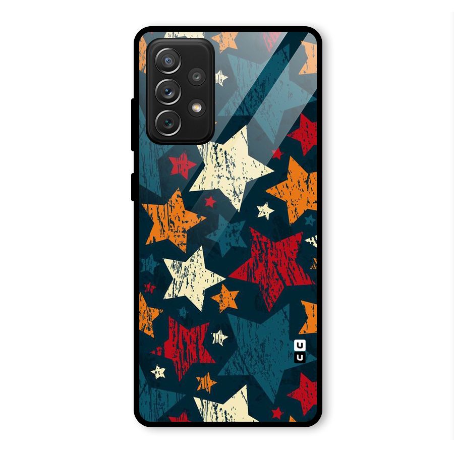 Rugged Star Design Glass Back Case for Galaxy A72