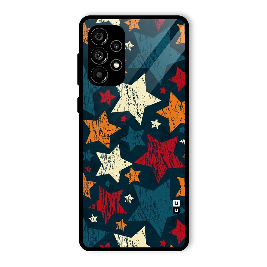Rugged Star Design Glass Back Case for Galaxy A73 5G