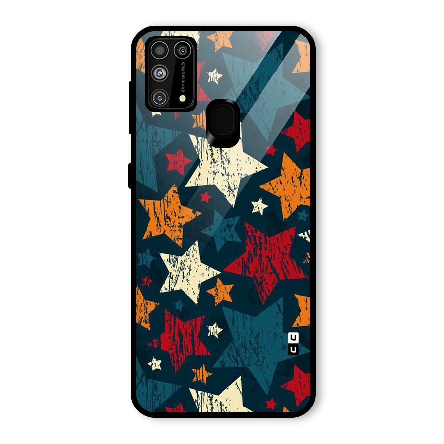 Rugged Star Design Glass Back Case for Galaxy F41
