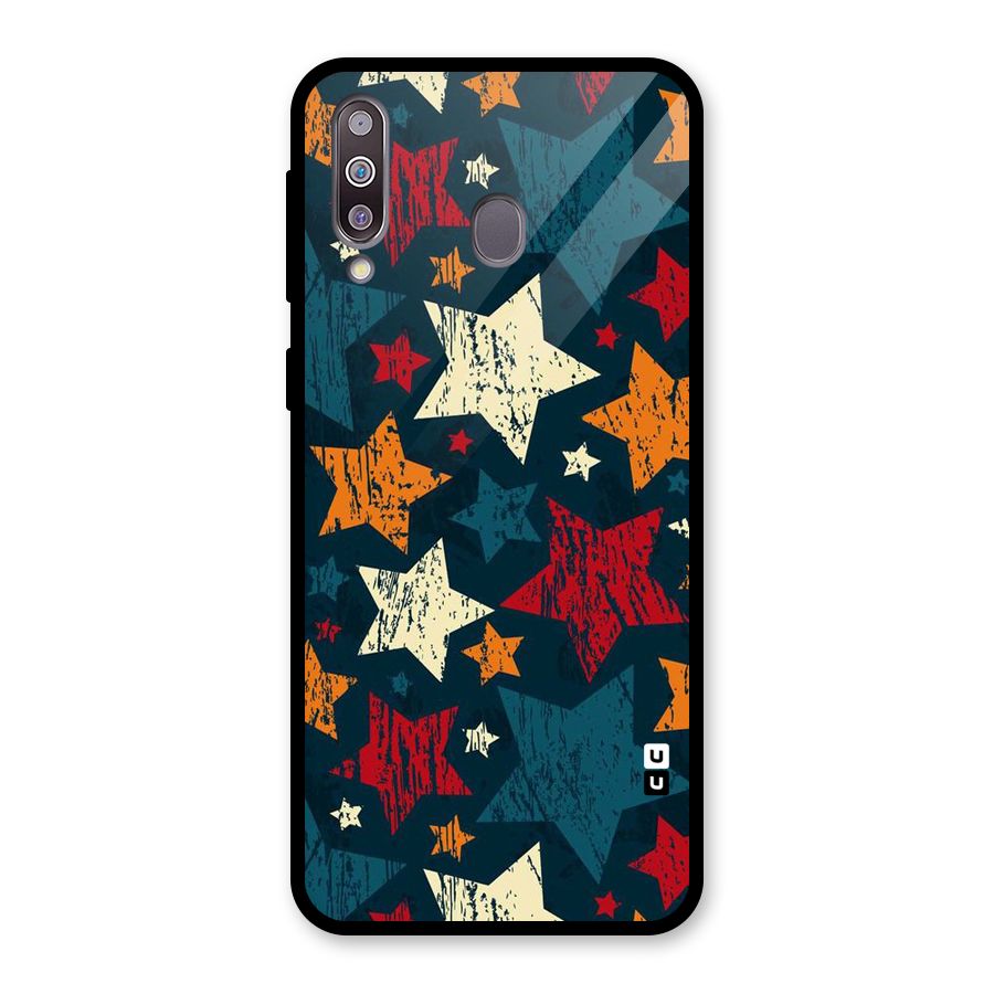 Rugged Star Design Glass Back Case for Galaxy M30