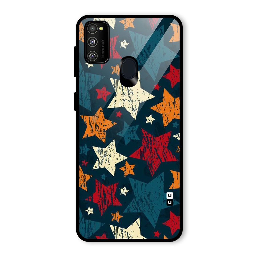 Rugged Star Design Glass Back Case for Galaxy M30s