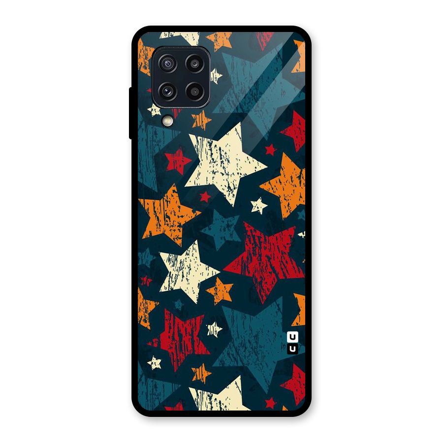 Rugged Star Design Glass Back Case for Galaxy M32