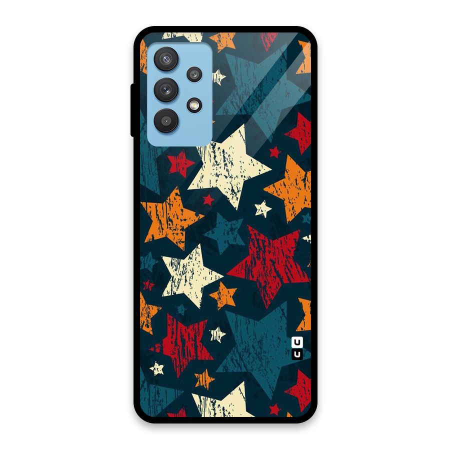 Rugged Star Design Glass Back Case for Galaxy M32 5G