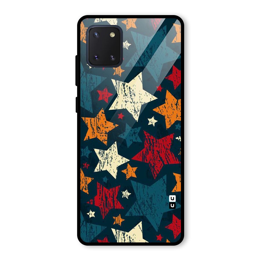 Rugged Star Design Glass Back Case for Galaxy Note 10 Lite