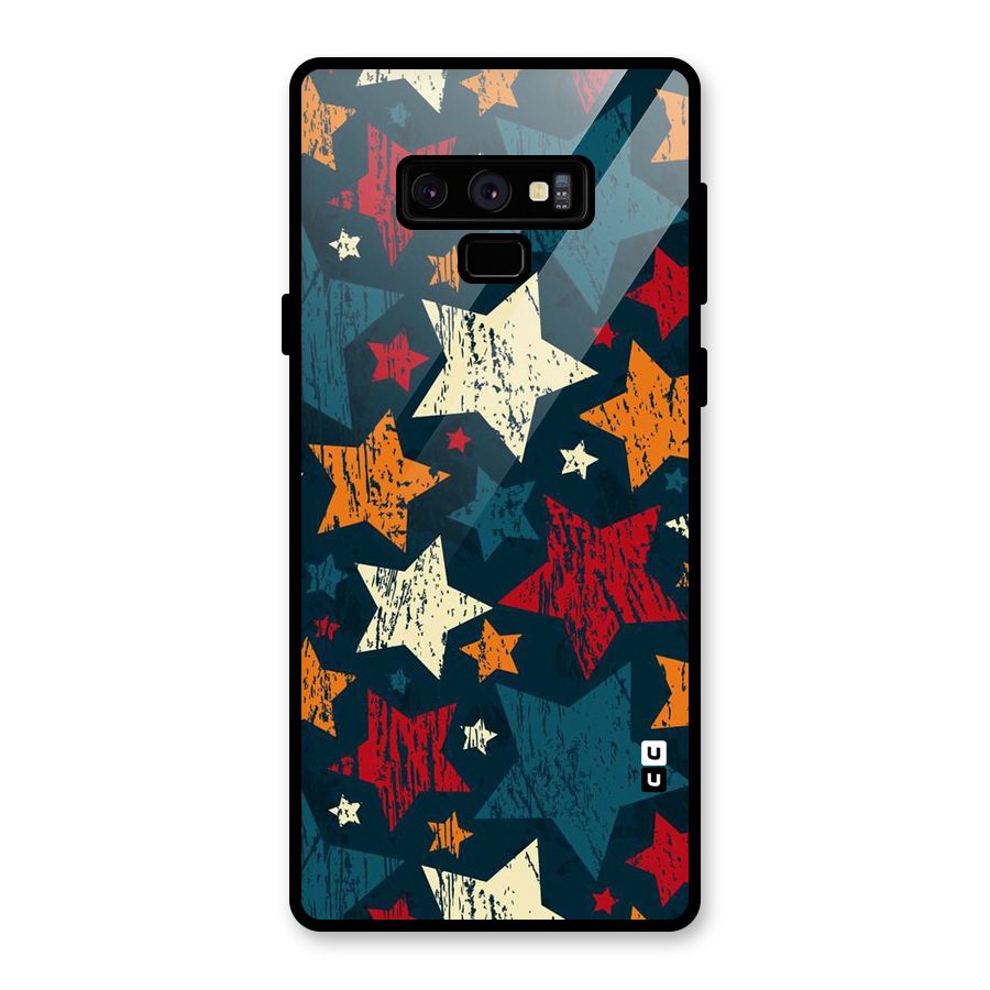 Rugged Star Design Glass Back Case for Galaxy Note 9