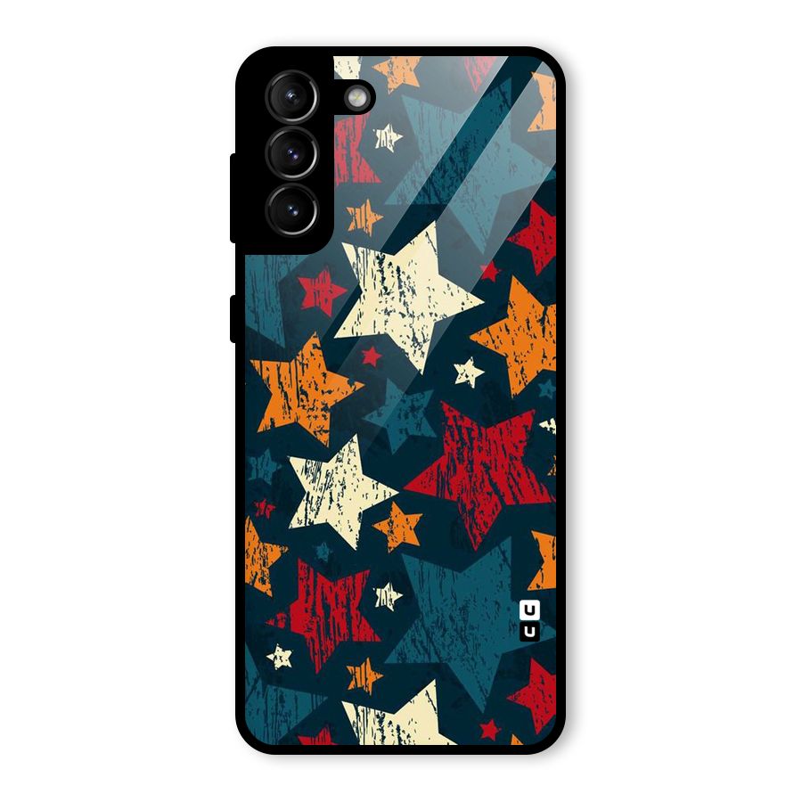Rugged Star Design Glass Back Case for Galaxy S21 Plus