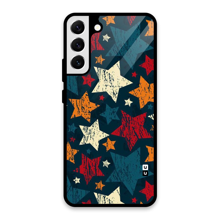 Rugged Star Design Glass Back Case for Galaxy S22 Plus 5G