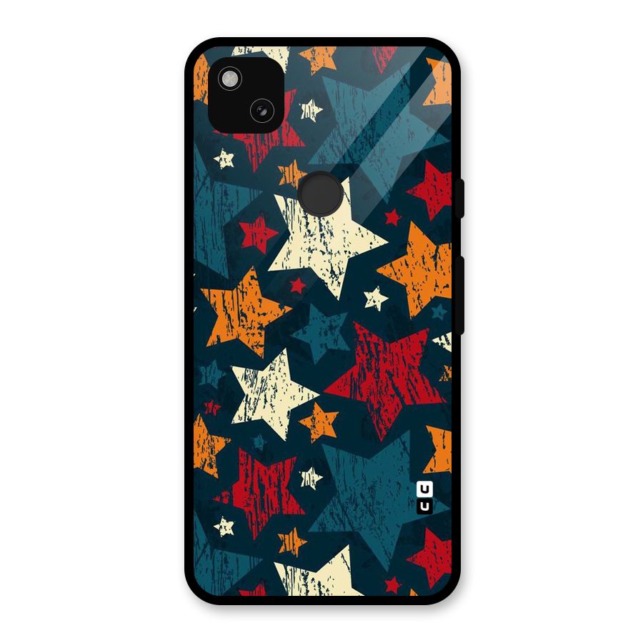 Rugged Star Design Glass Back Case for Google Pixel 4a