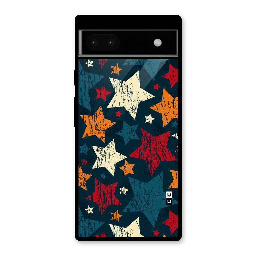 Rugged Star Design Glass Back Case for Google Pixel 6a