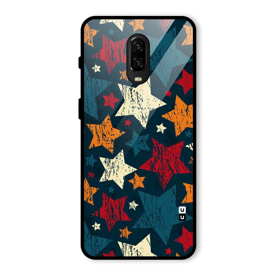 Rugged Star Design Glass Back Case for OnePlus 6T