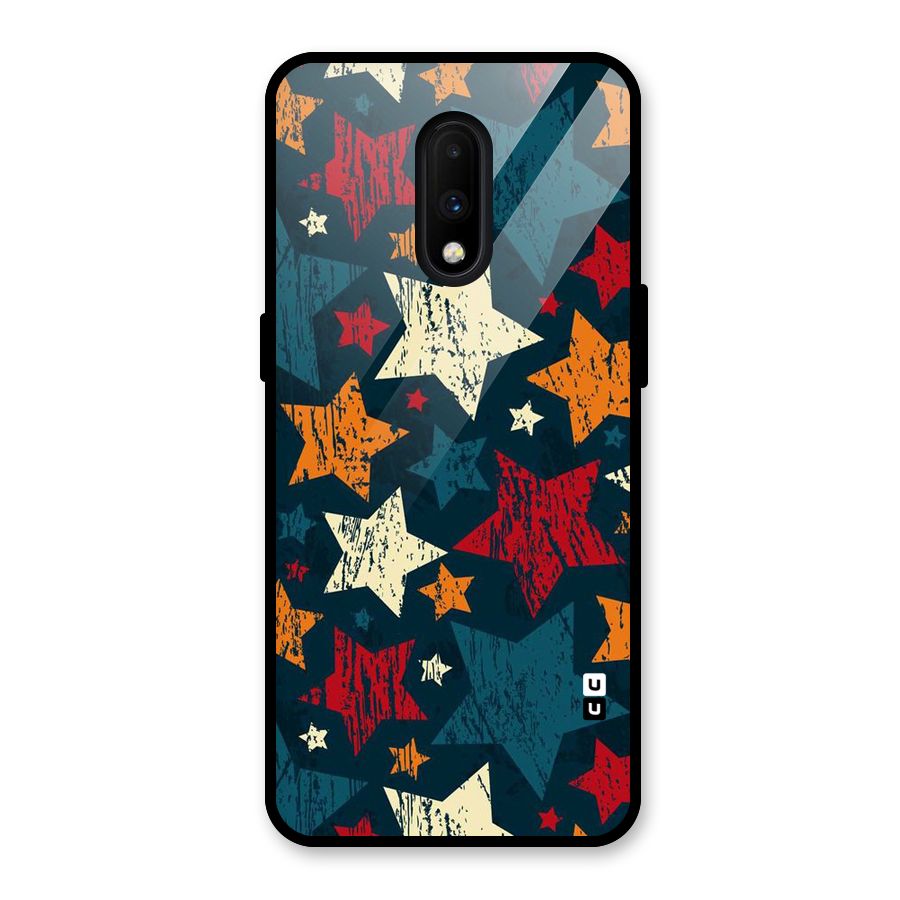 Rugged Star Design Glass Back Case for OnePlus 7