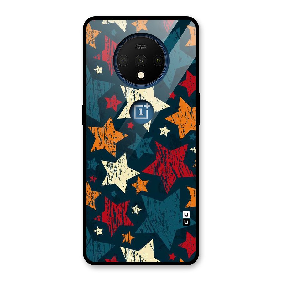 Rugged Star Design Glass Back Case for OnePlus 7T