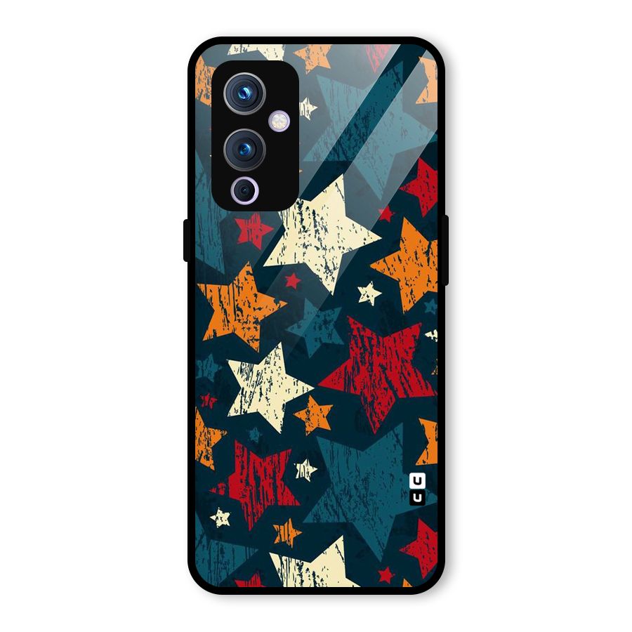 Rugged Star Design Glass Back Case for OnePlus 9