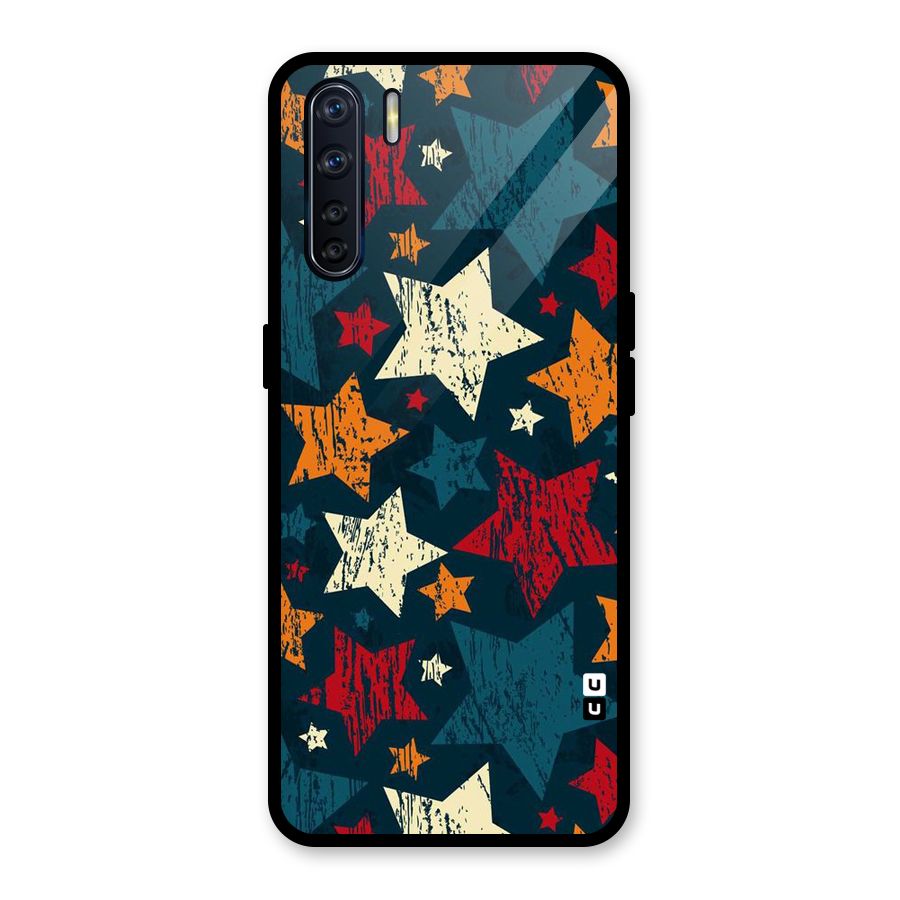 Rugged Star Design Glass Back Case for Oppo F15