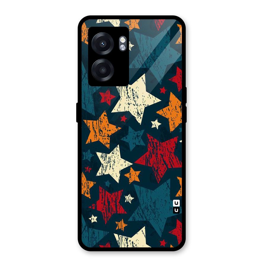 Rugged Star Design Glass Back Case for Oppo K10 (5G)