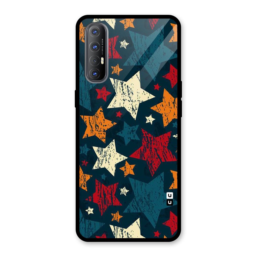 Rugged Star Design Glass Back Case for Oppo Reno3 Pro